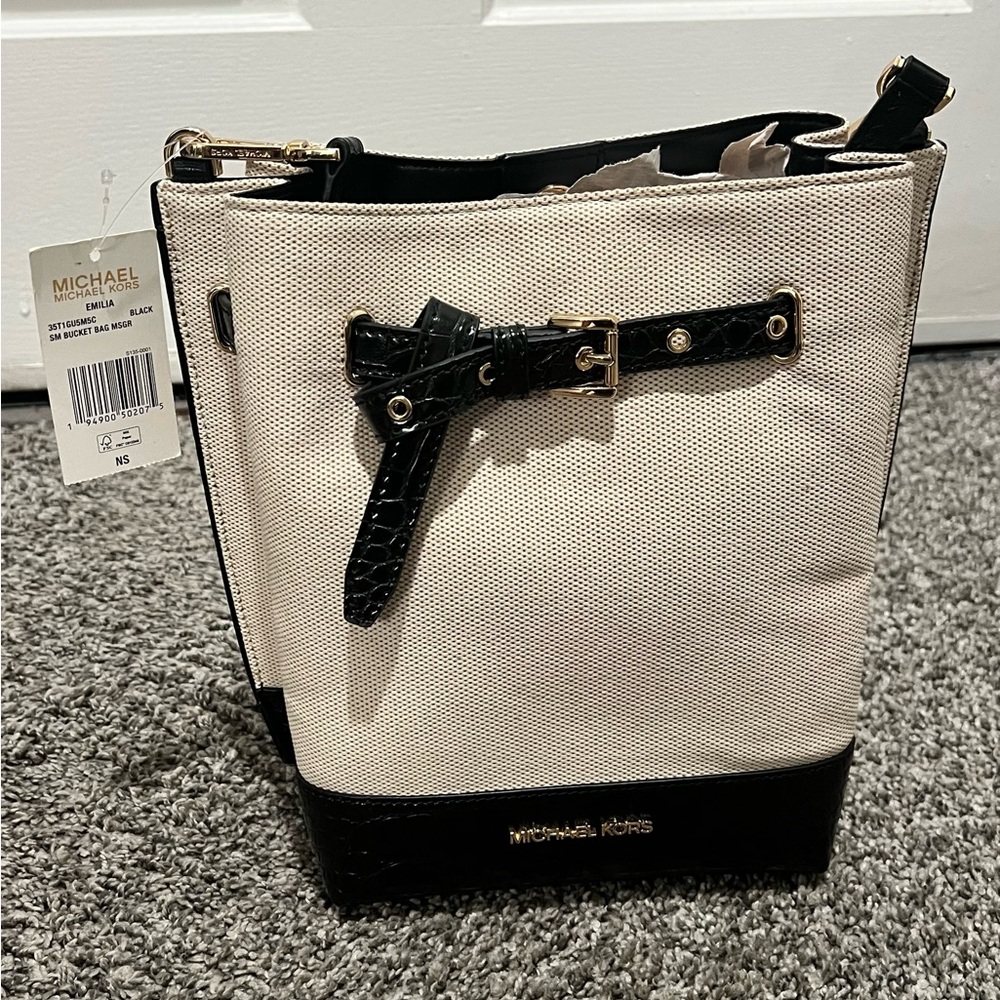 Michael Kors Black and Cream Crossbody Bag